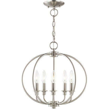 Five Light Dimmable Chandelier With Shades