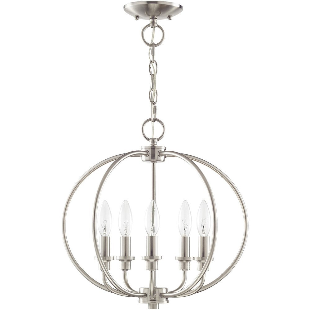 Five Light Dimmable Chandelier With Shades
