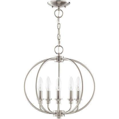 Five Light Dimmable Chandelier With Shades