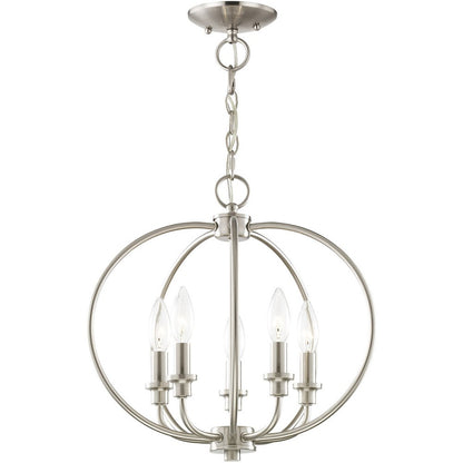 Five Light Dimmable Chandelier With Shades