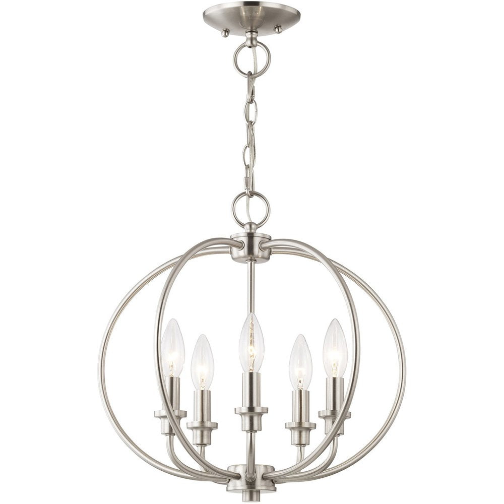 Five Light Dimmable Chandelier With Shades