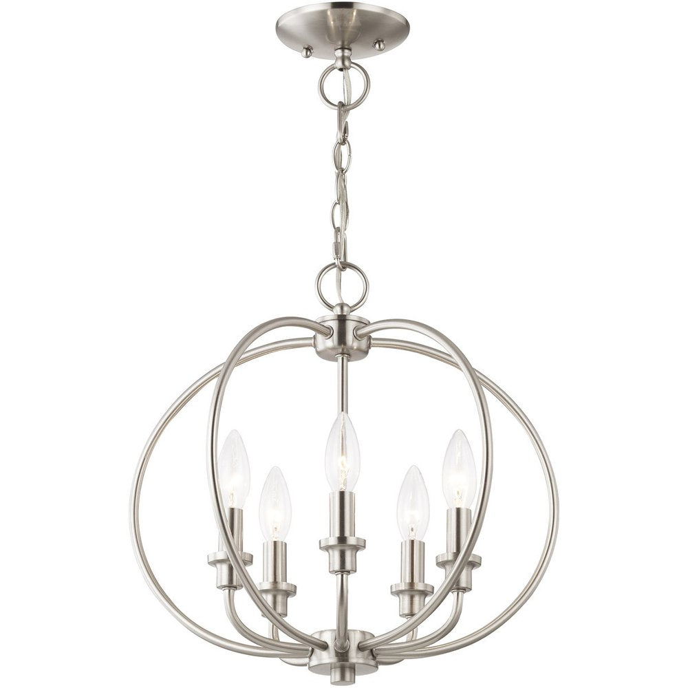 Five Light Dimmable Chandelier With Shades