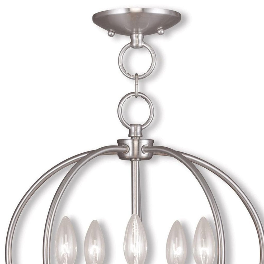 Five Light Dimmable Chandelier With Shades