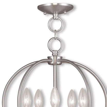 Five Light Dimmable Chandelier With Shades