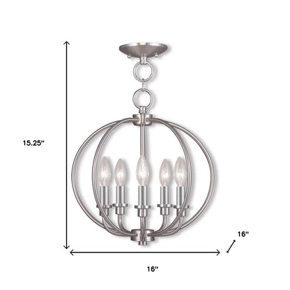 Five Light Dimmable Chandelier With Shades
