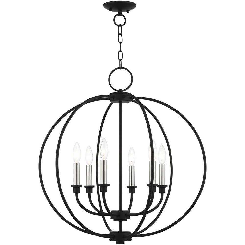 Six Light Dimmable Chandelier With Shades
