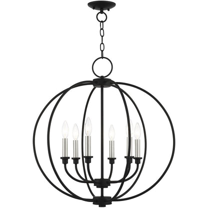 Six Light Dimmable Chandelier With Shades
