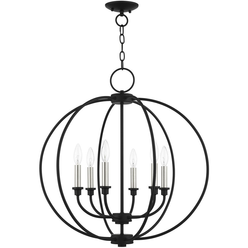 Six Light Dimmable Chandelier With Shades