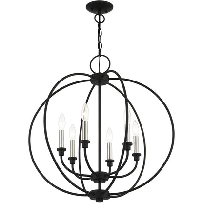 Six Light Dimmable Chandelier With Shades