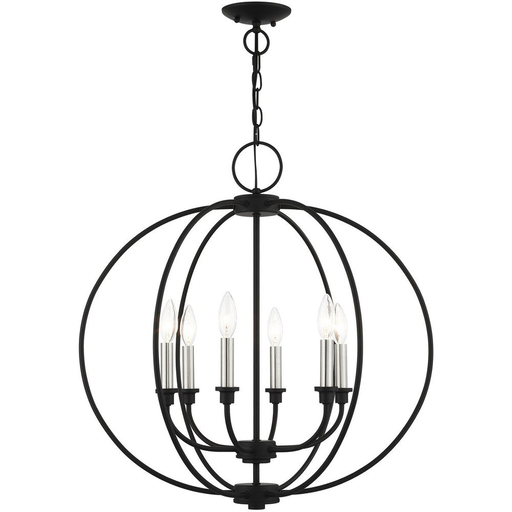 Six Light Dimmable Chandelier With Shades