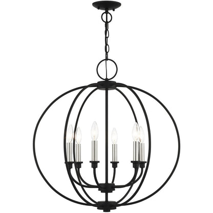 Six Light Dimmable Chandelier With Shades