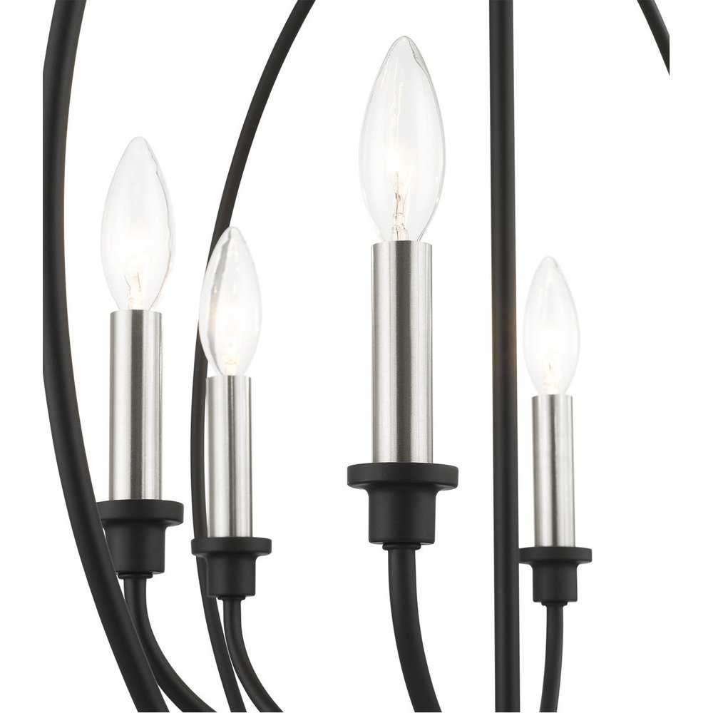 Six Light Dimmable Chandelier With Shades