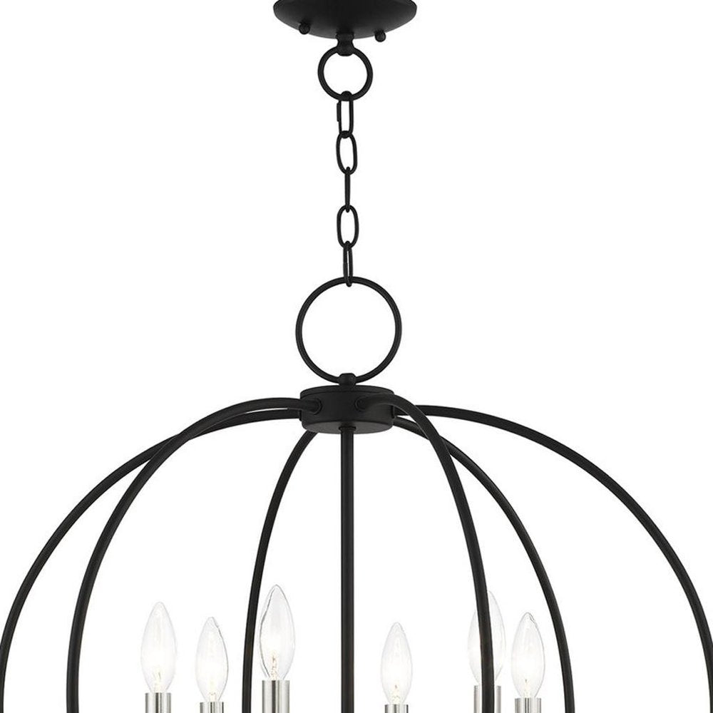 Six Light Dimmable Chandelier With Shades