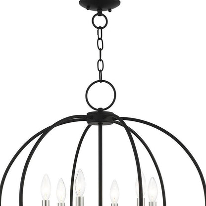 Six Light Dimmable Chandelier With Shades