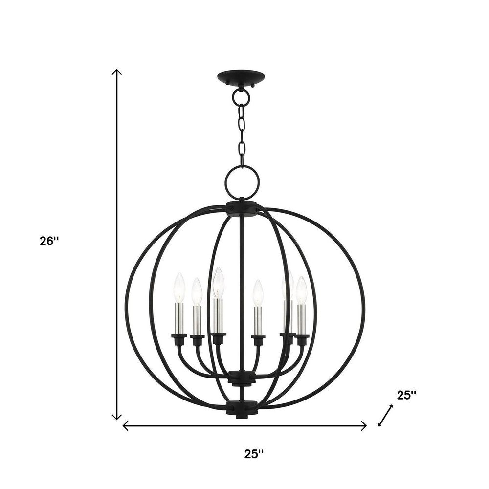 Six Light Dimmable Chandelier With Shades