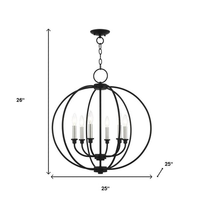 Six Light Dimmable Chandelier With Shades
