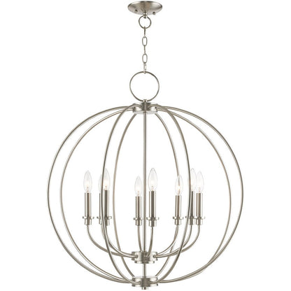 Eight Light Dimmable Chandelier With Shades