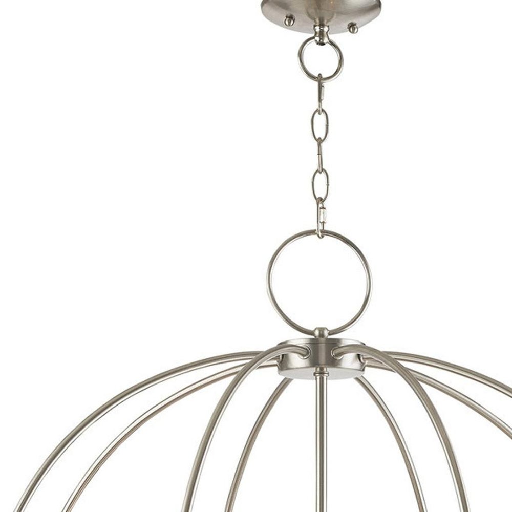 Eight Light Dimmable Chandelier With Shades