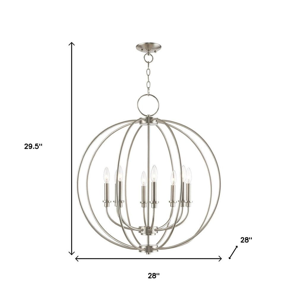 Eight Light Dimmable Chandelier With Shades