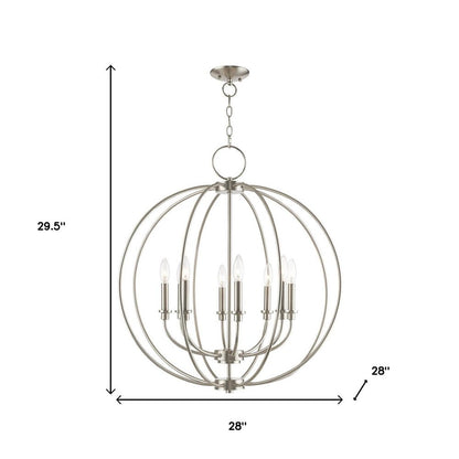 Eight Light Dimmable Chandelier With Shades