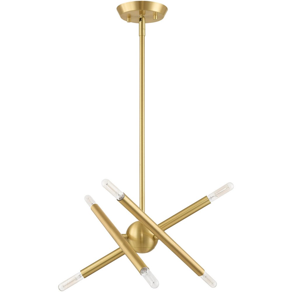 Six Light Dimmable Chandelier With Shades