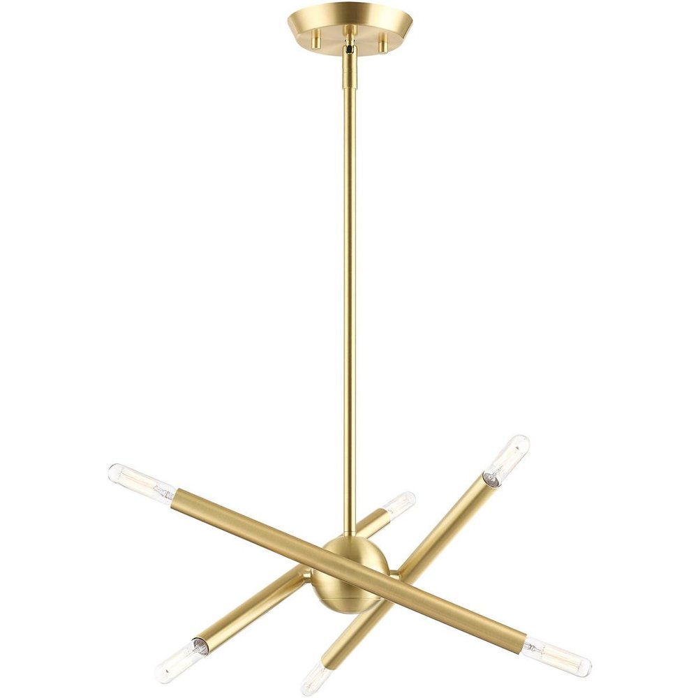 Six Light Dimmable Chandelier With Shades
