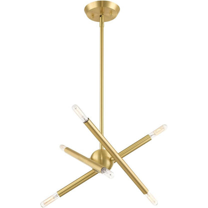 Six Light Dimmable Chandelier With Shades