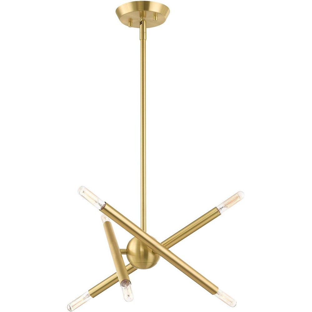 Six Light Dimmable Chandelier With Shades