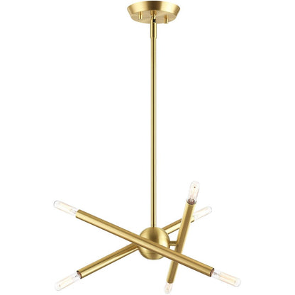 Six Light Dimmable Chandelier With Shades