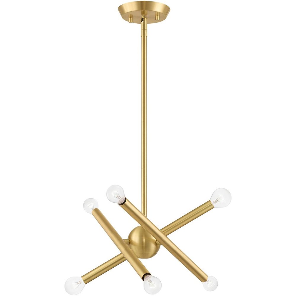 Six Light Dimmable Chandelier With Shades