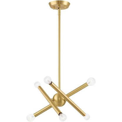 Six Light Dimmable Chandelier With Shades