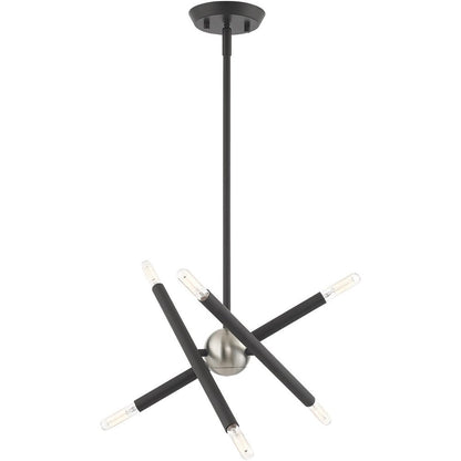 Six Light Dimmable Chandelier With Shades