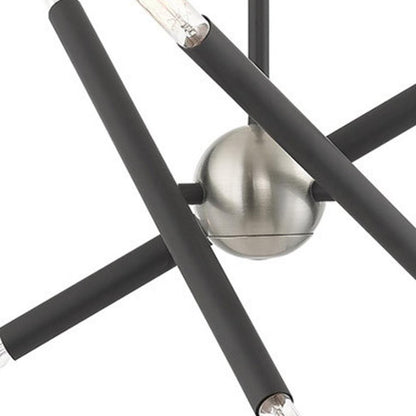Six Light Dimmable Chandelier With Shades
