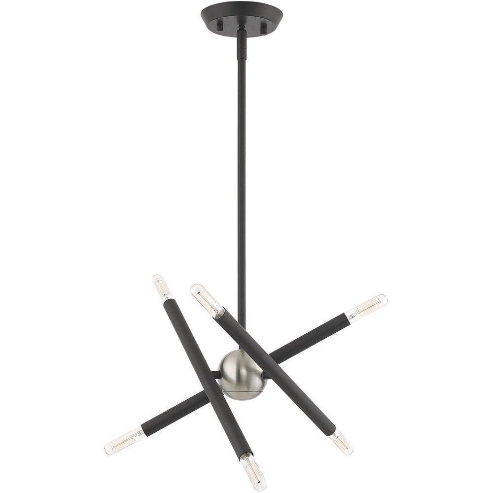 Six Light Dimmable Chandelier With Shades