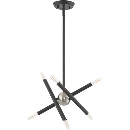Six Light Dimmable Chandelier With Shades