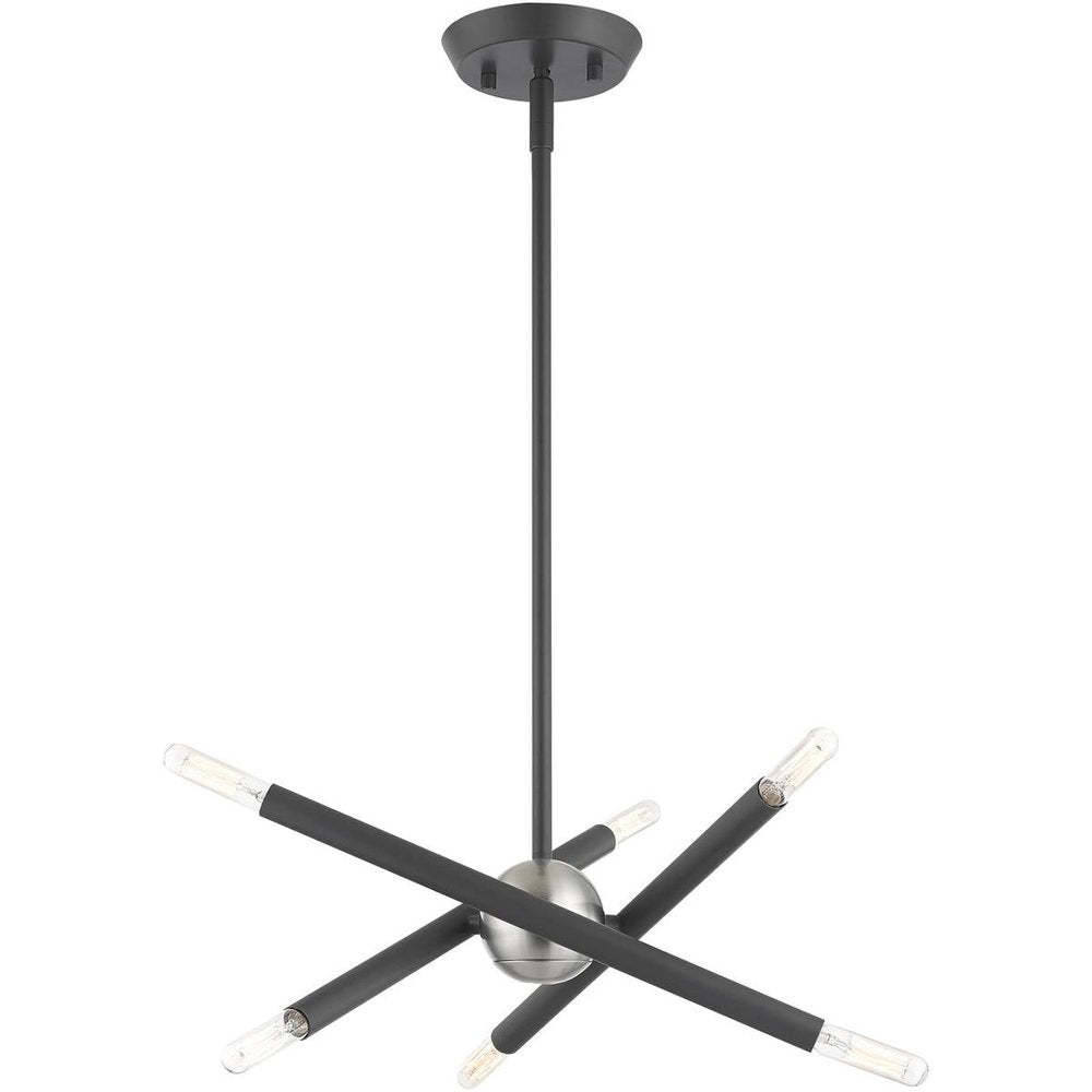 Six Light Dimmable Chandelier With Shades