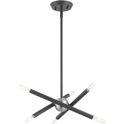 Six Light Dimmable Chandelier With Shades