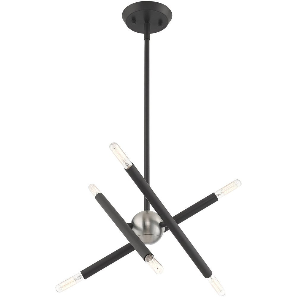 Six Light Dimmable Chandelier With Shades