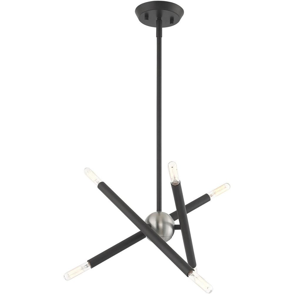 Six Light Dimmable Chandelier With Shades