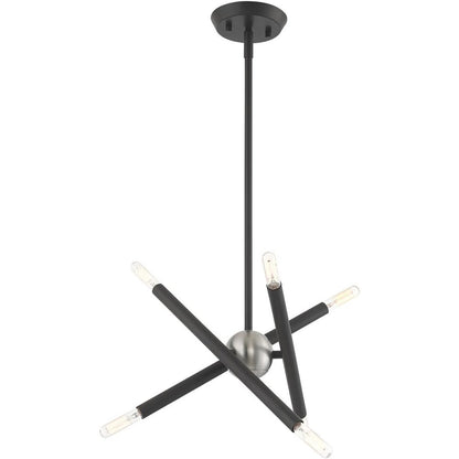 Six Light Dimmable Chandelier With Shades