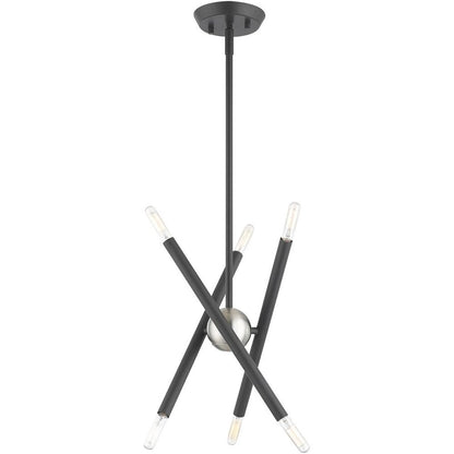 Six Light Dimmable Chandelier With Shades