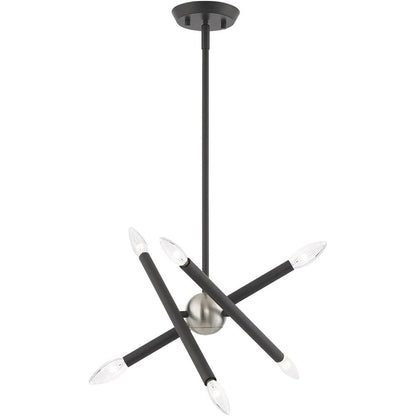 Six Light Dimmable Chandelier With Shades