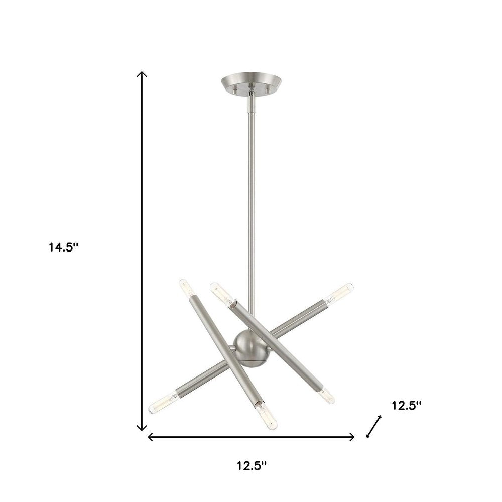 Six Light Dimmable Chandelier With Shades
