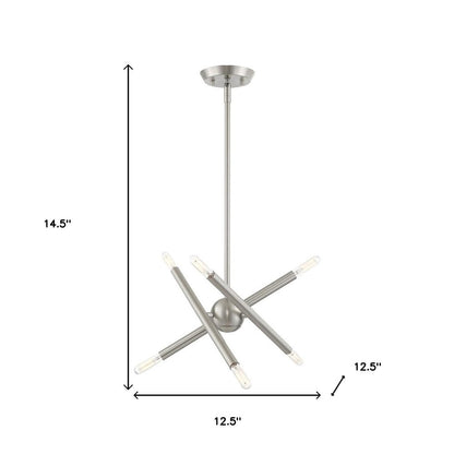 Six Light Dimmable Chandelier With Shades
