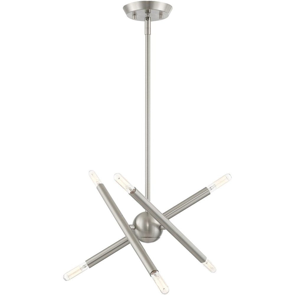 Six Light Dimmable Chandelier With Shades