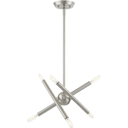 Six Light Dimmable Chandelier With Shades