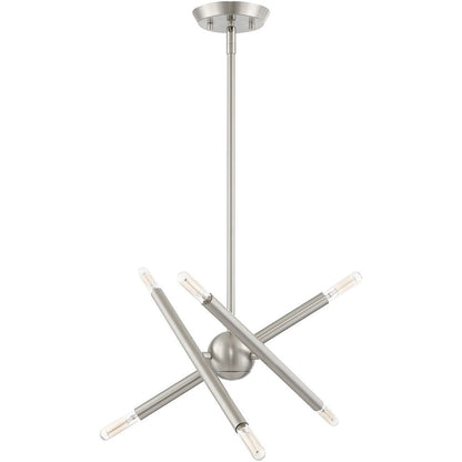 Six Light Dimmable Chandelier With Shades