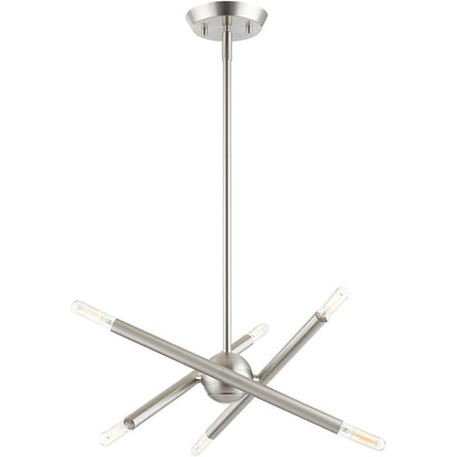 Six Light Dimmable Chandelier With Shades