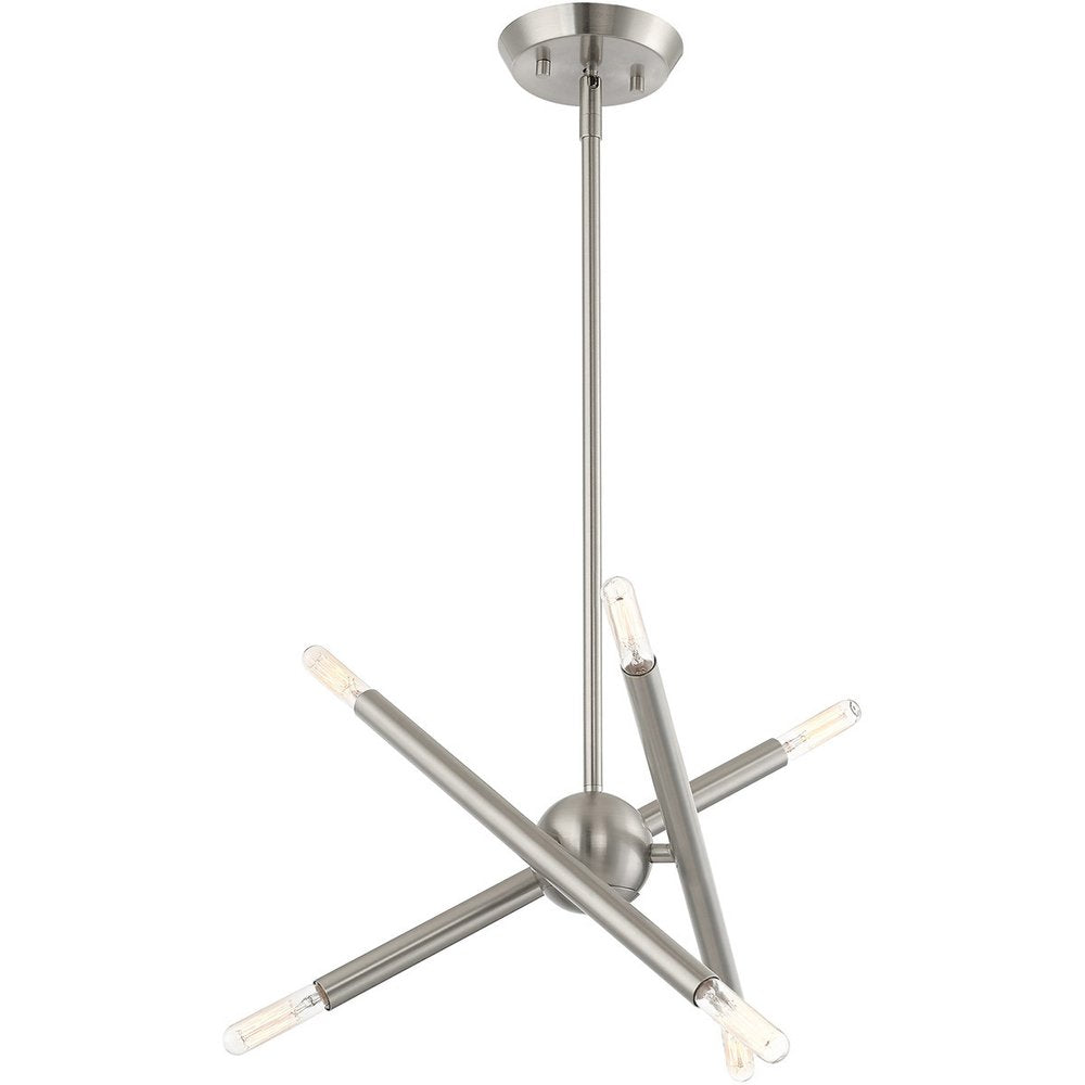 Six Light Dimmable Chandelier With Shades