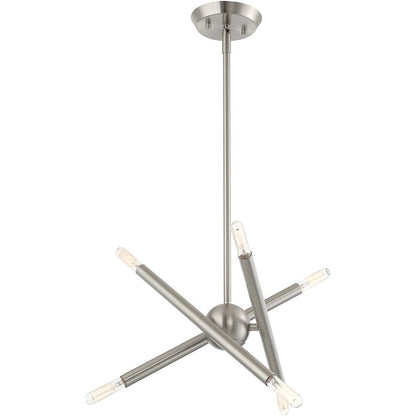 Six Light Dimmable Chandelier With Shades